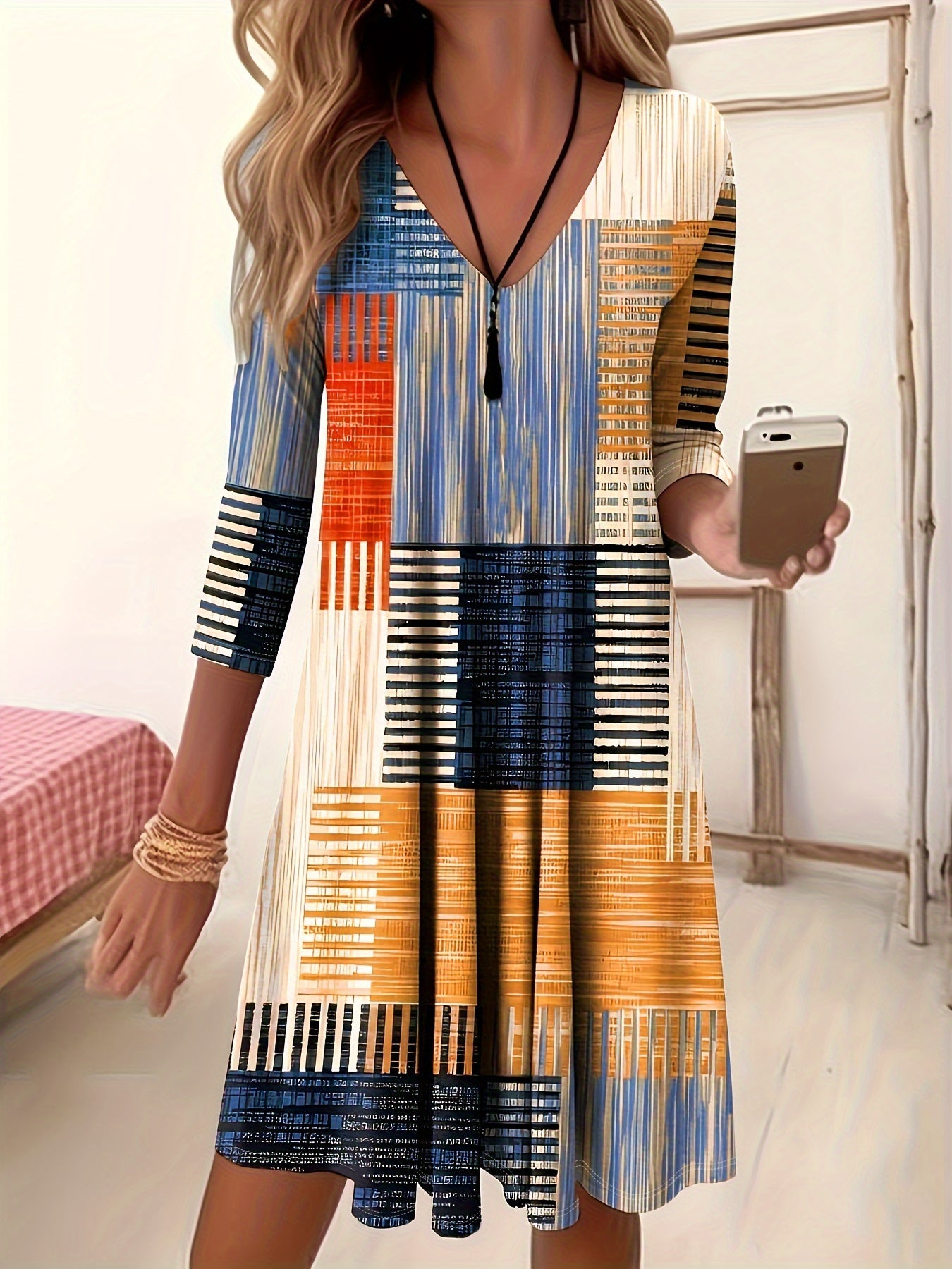 Patchwork Midi Dress