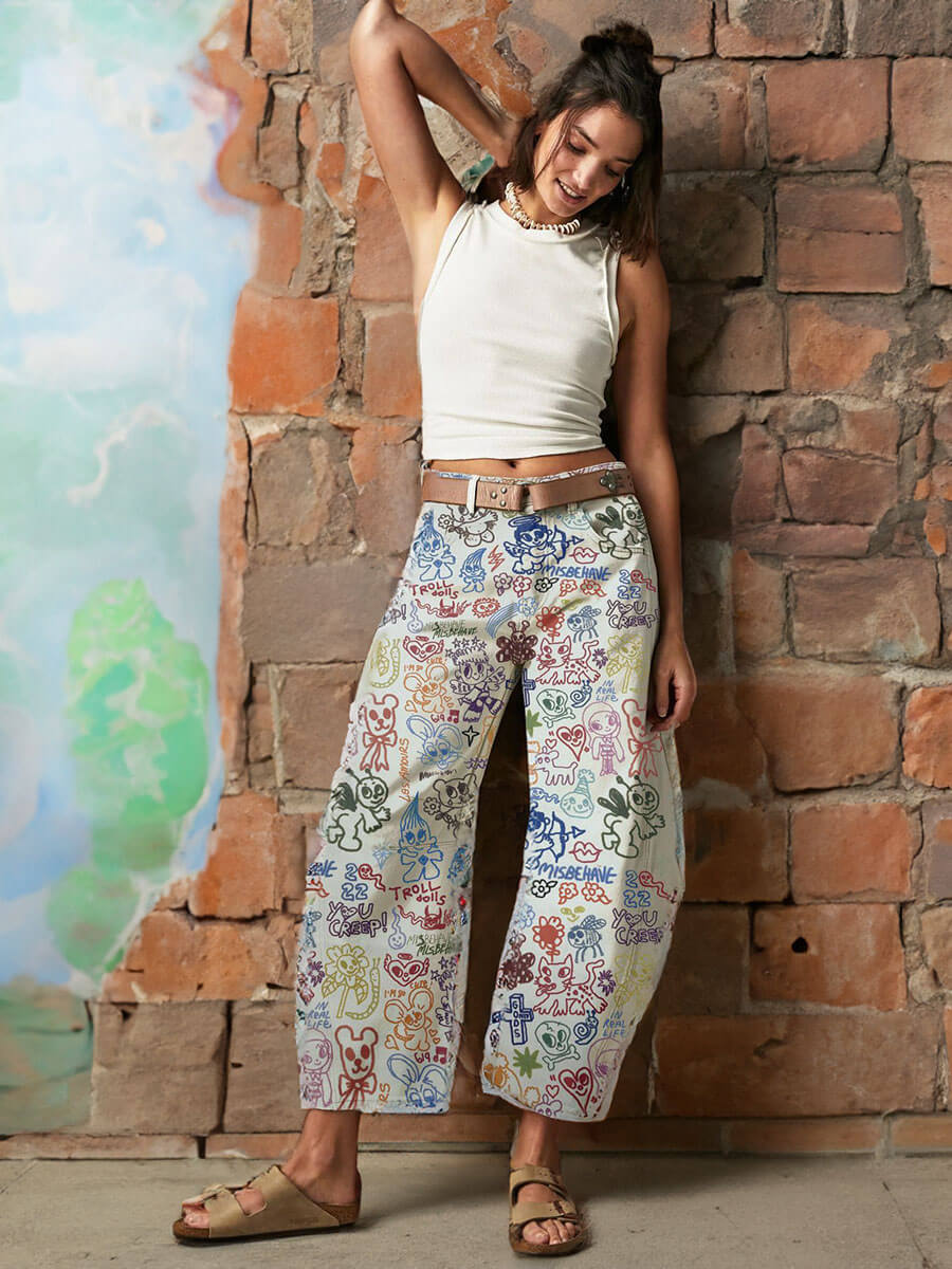 Street Fashion Cartoon Jeans