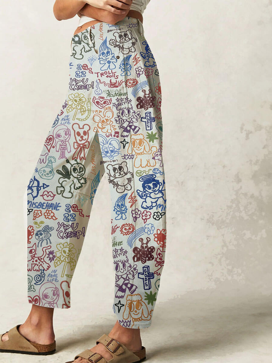 Street Fashion Cartoon Jeans