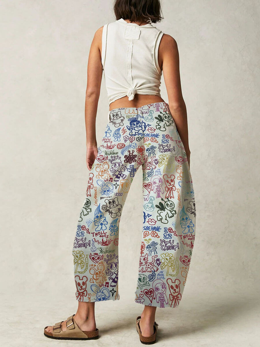 Street Fashion Cartoon Jeans