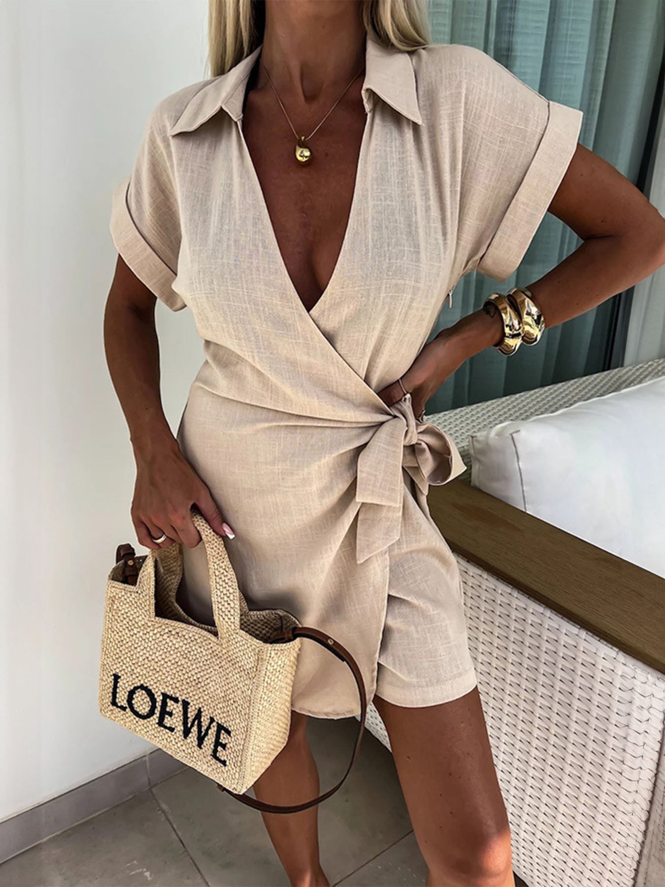 Belt Lapel Romper